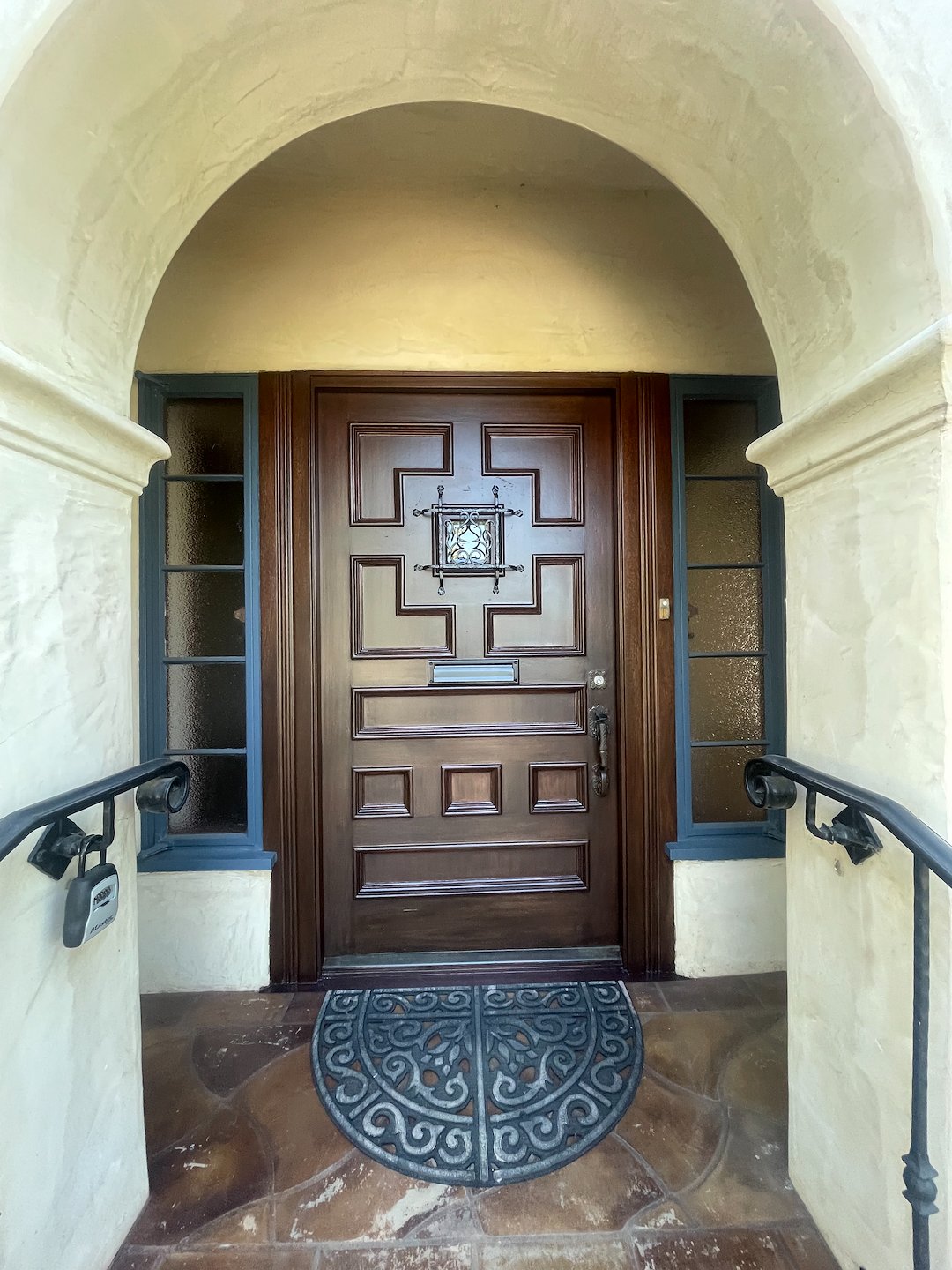 Top quality Front Exterior Door Refinish completed in Long Beach California. 